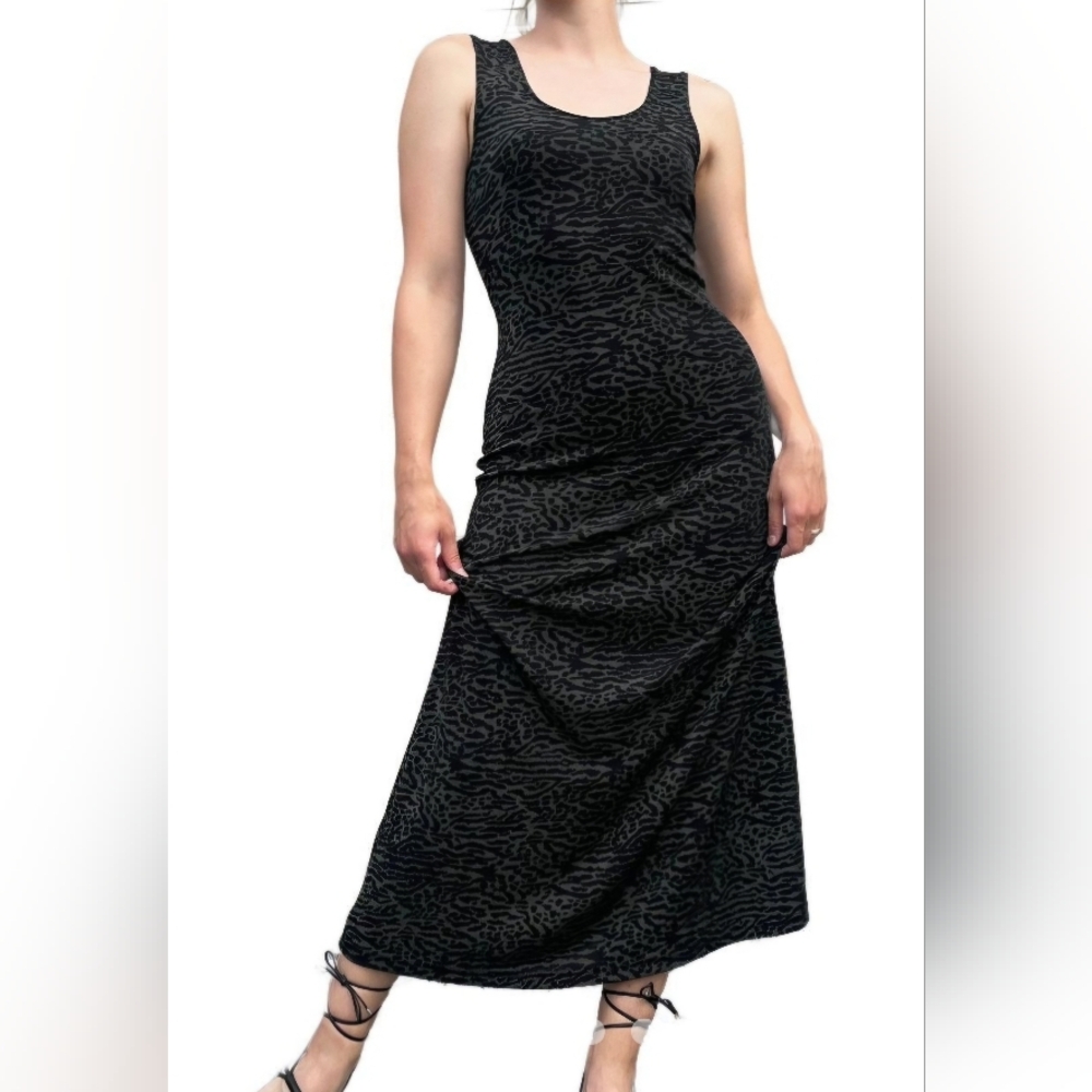 Vintage Abstract Print Dress